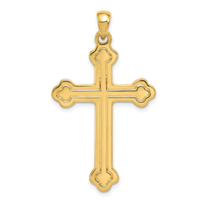14K Gelbgold 14K Knospend Kreuz Anhänger