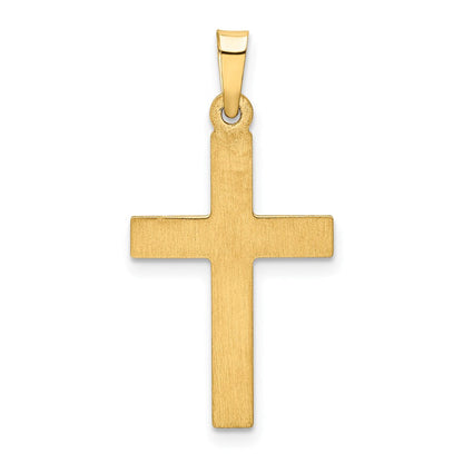 14K Gelbgold 14K Gebürstet und Poliert Lateinisch Kreuz Anhänger