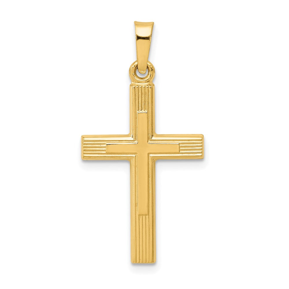 14K Gelbgold 14K Gebürstet und Poliert Lateinisch Kreuz Anhänger