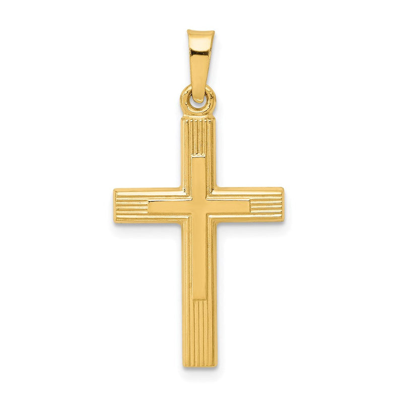 14K Gelbgold 14K Gebürstet und Poliert Lateinisch Kreuz Anhänger