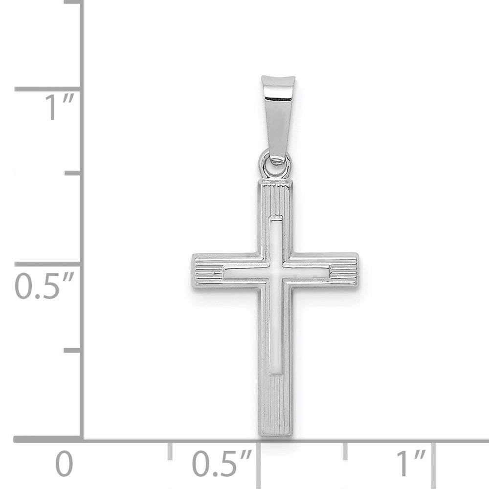 14K Weißgold 14K Weißgold Poliert Lateinisch Kreuz Anhänger