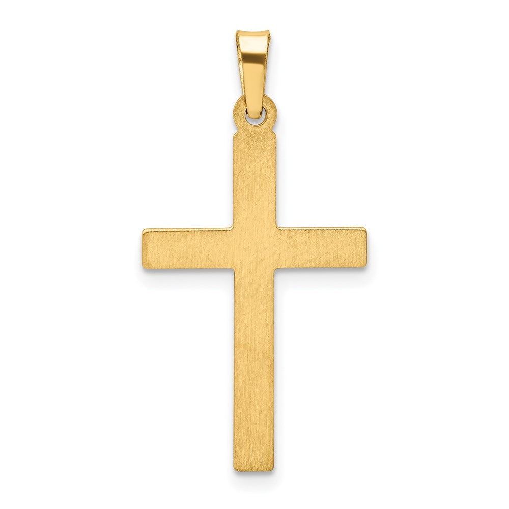 14K Gelb & Rhodium 14K Rhodium Satiniert und Poliert Lateinisch Kreuz Anhänger