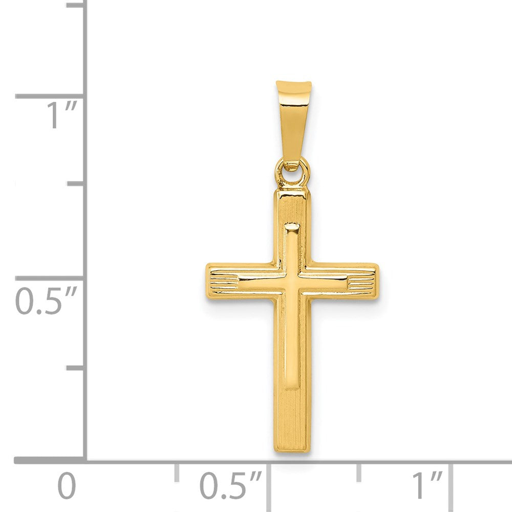 14K Gelbgold 14K Poliert Kreuz Lateinisch Anhänger