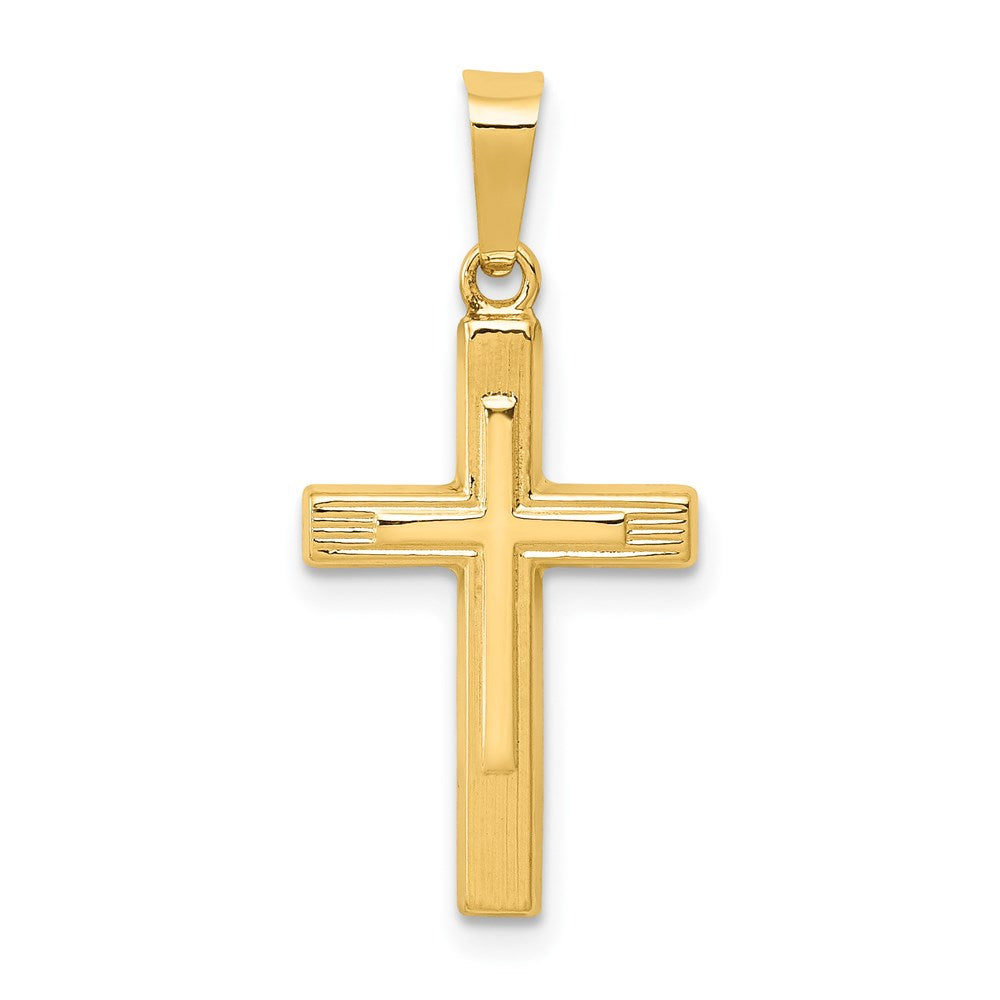 14K Gelbgold 14K Poliert Kreuz Lateinisch Anhänger