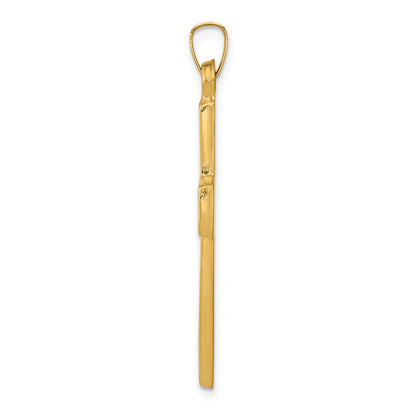 14K Gelbgold 14K Poliert Filigran Kreuz Anhänger