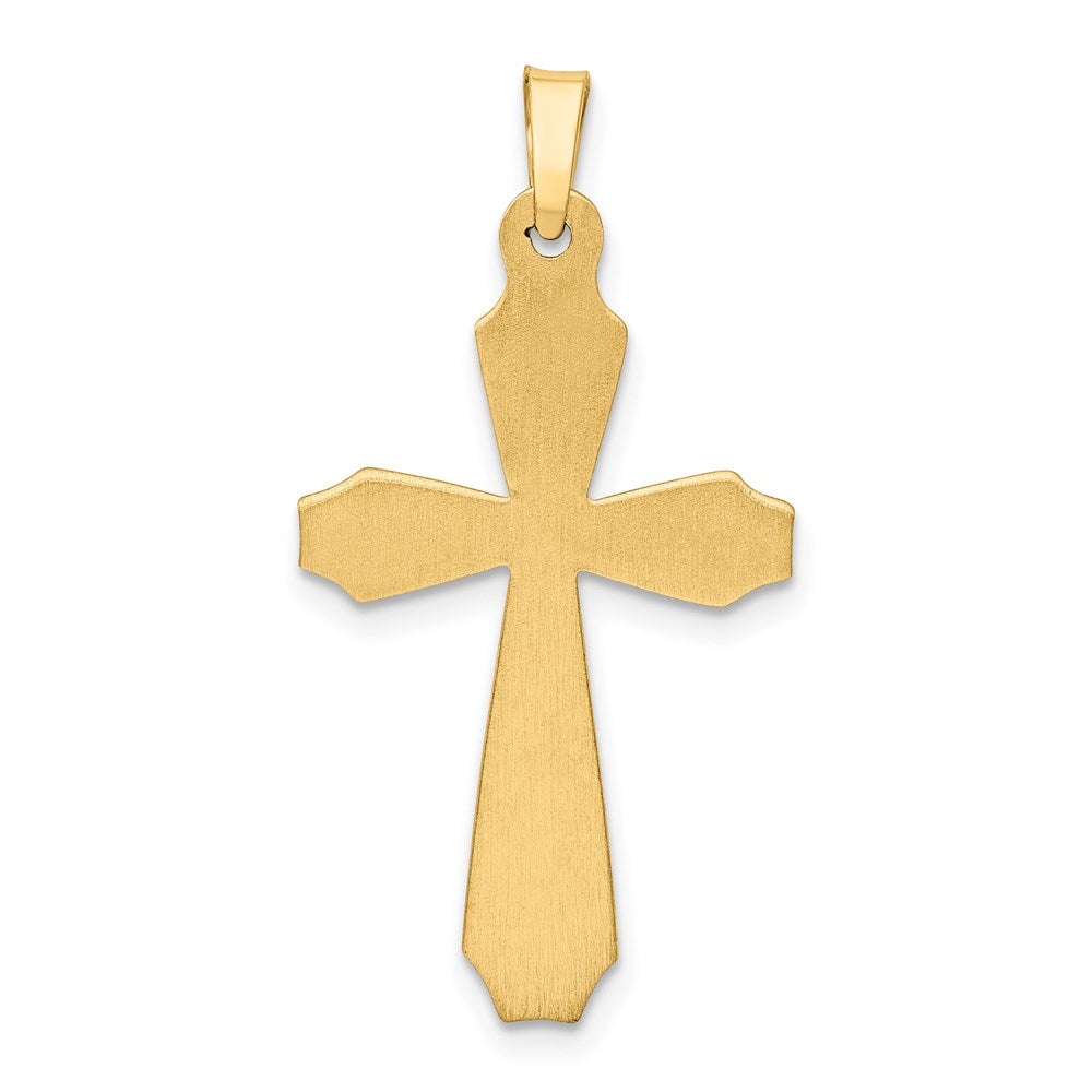 14K Gelbgold 14K Strukturiert und Poliert Passion Kreuz Anhänger