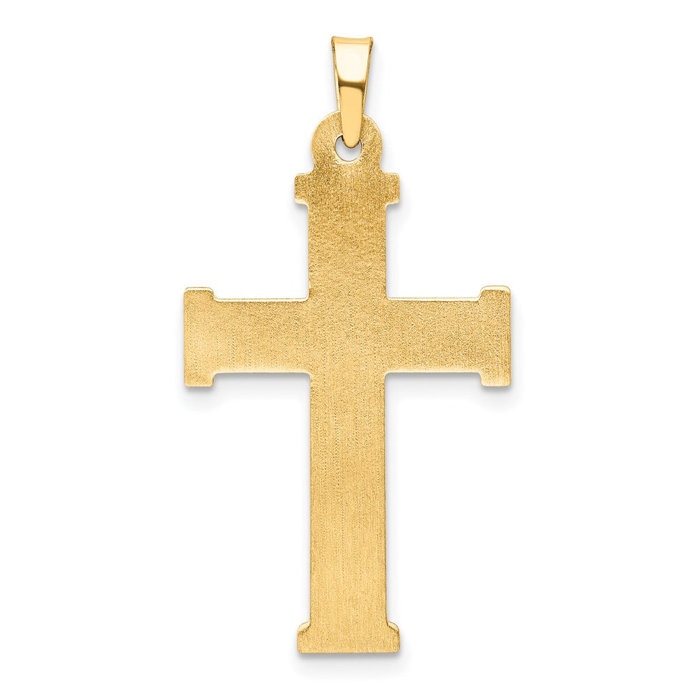 14K Gelbgold 14K Gebürstet und Poliert Lateinisch Kreuz Anhänger