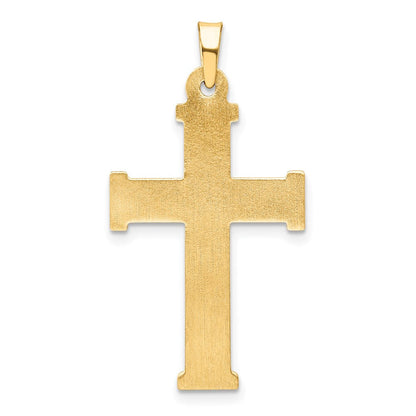 14K Gelbgold 14K Gebürstet und Poliert Lateinisch Kreuz Anhänger