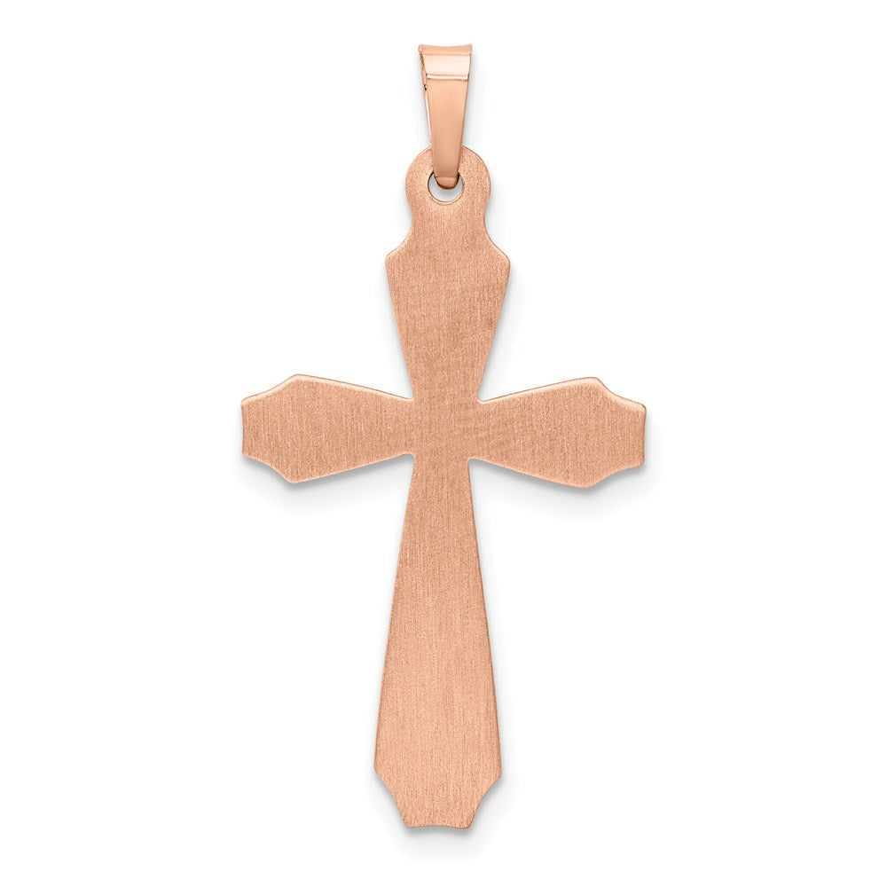 14K Roségold 14K Roségold Strukturiert und Poliert Passion Kreuz Anhänger