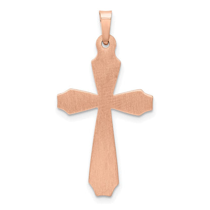 14K Roségold 14K Roségold Strukturiert und Poliert Passion Kreuz Anhänger