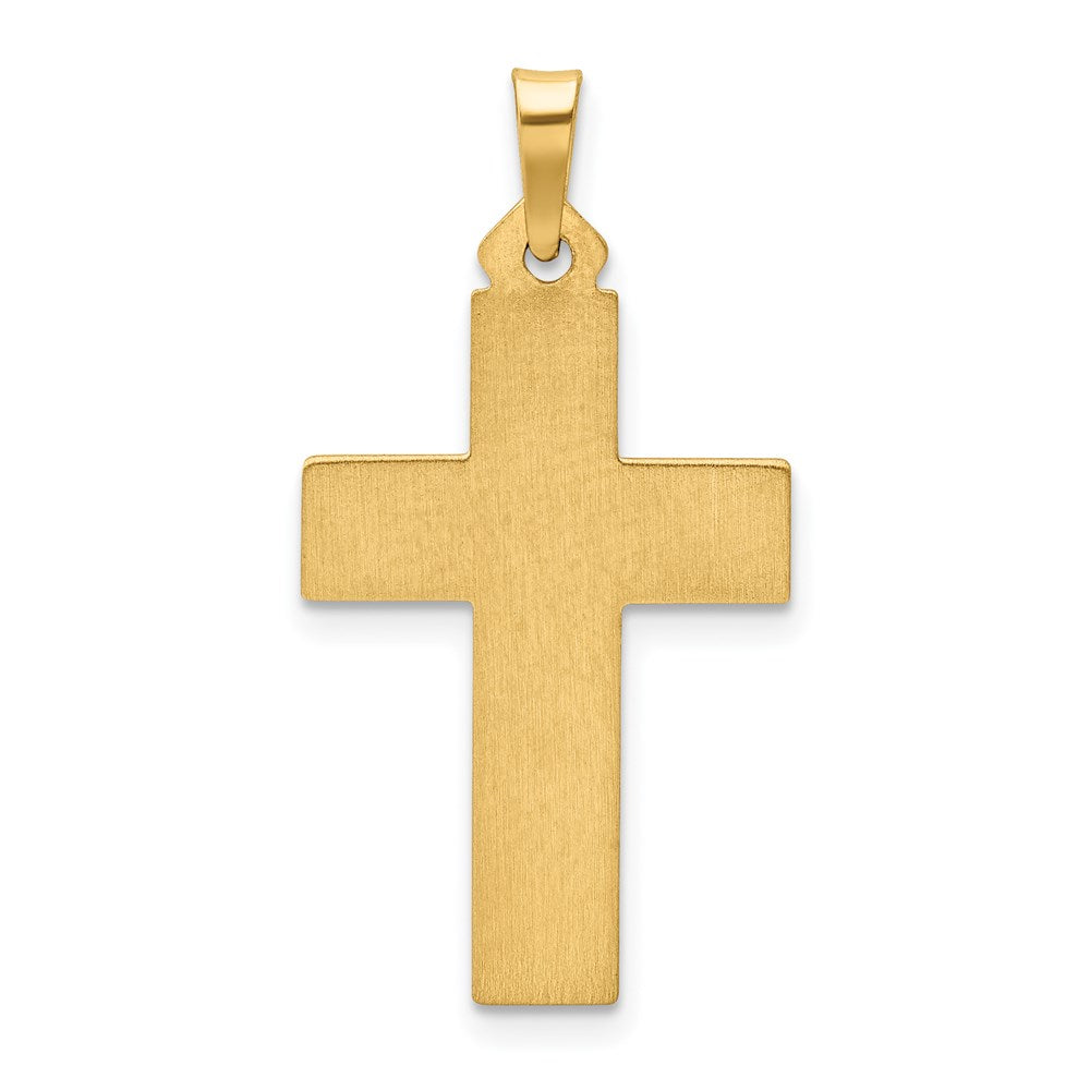 14K Gelbgold 14K Gebürstet und Poliert Lateinisch Kreuz Anhänger