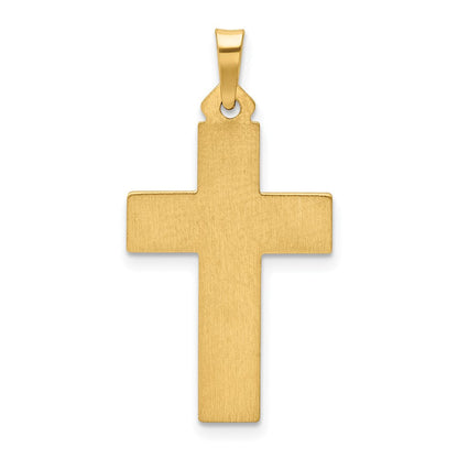 14K Gelbgold 14K Gebürstet und Poliert Lateinisch Kreuz Anhänger