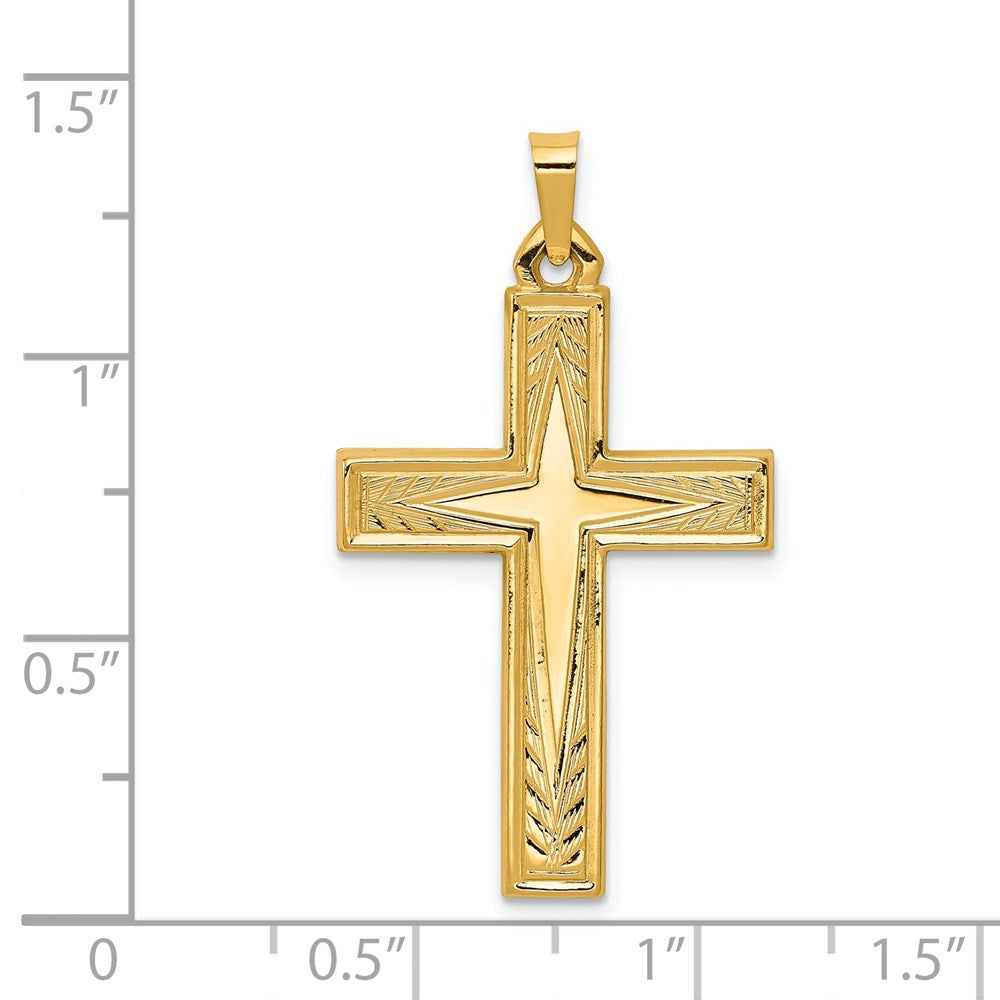 14K Gelbgold 14K Poliert Lateinisch Kreuz Anhänger