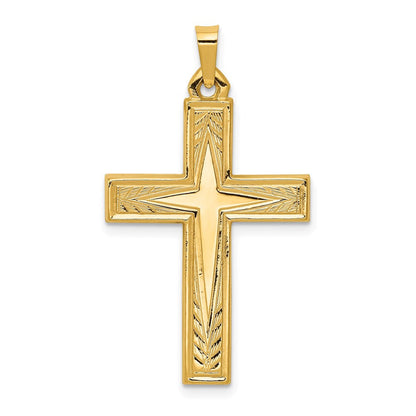 14K Gelbgold 14K Poliert Lateinisch Kreuz Anhänger
