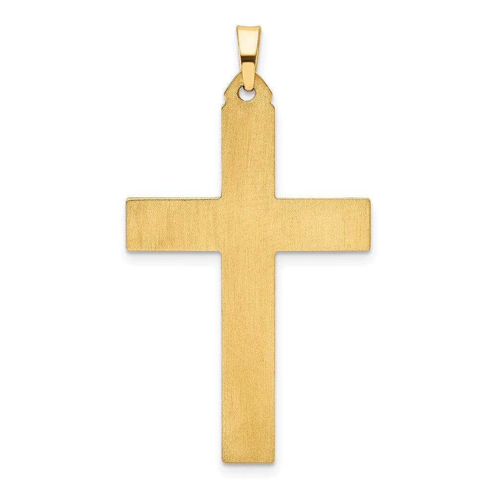 14K Gelbgold 14K Gebürstet und Poliert Lateinisch Kreuz Anhänger