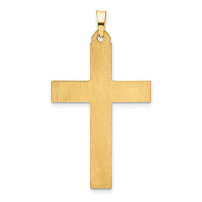 14K Gelbgold 14K Gebürstet und Poliert Lateinisch Kreuz Anhänger