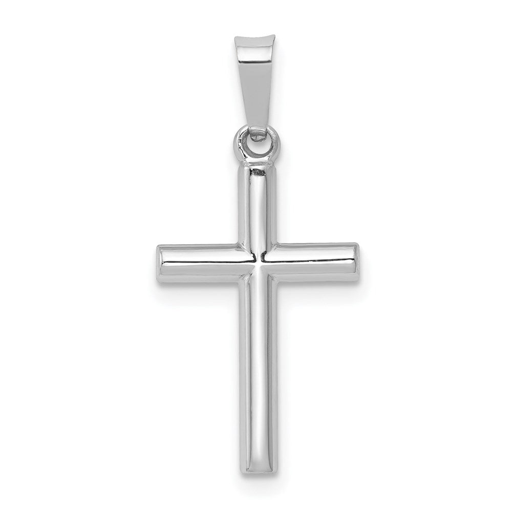 14K Weißgold 14K Weißgold Poliert Hohl Lateinisch Kreuz Anhänger