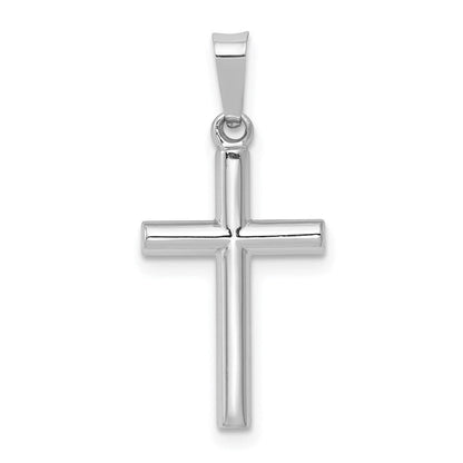 14K Weißgold 14K Weißgold Poliert Hohl Lateinisch Kreuz Anhänger