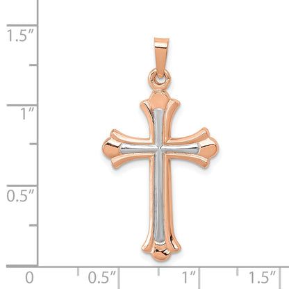 14K Roségold 14K Roségold mit Weiß Rhodium Kreuz Anhänger