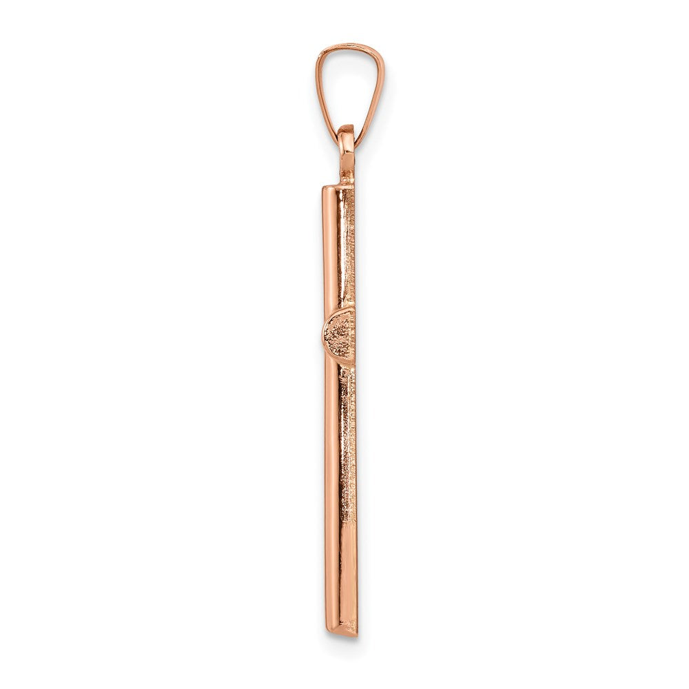 14K Roségold 14K Roségold Gebürstet und Poliert Hohl Kreuz Anhänger