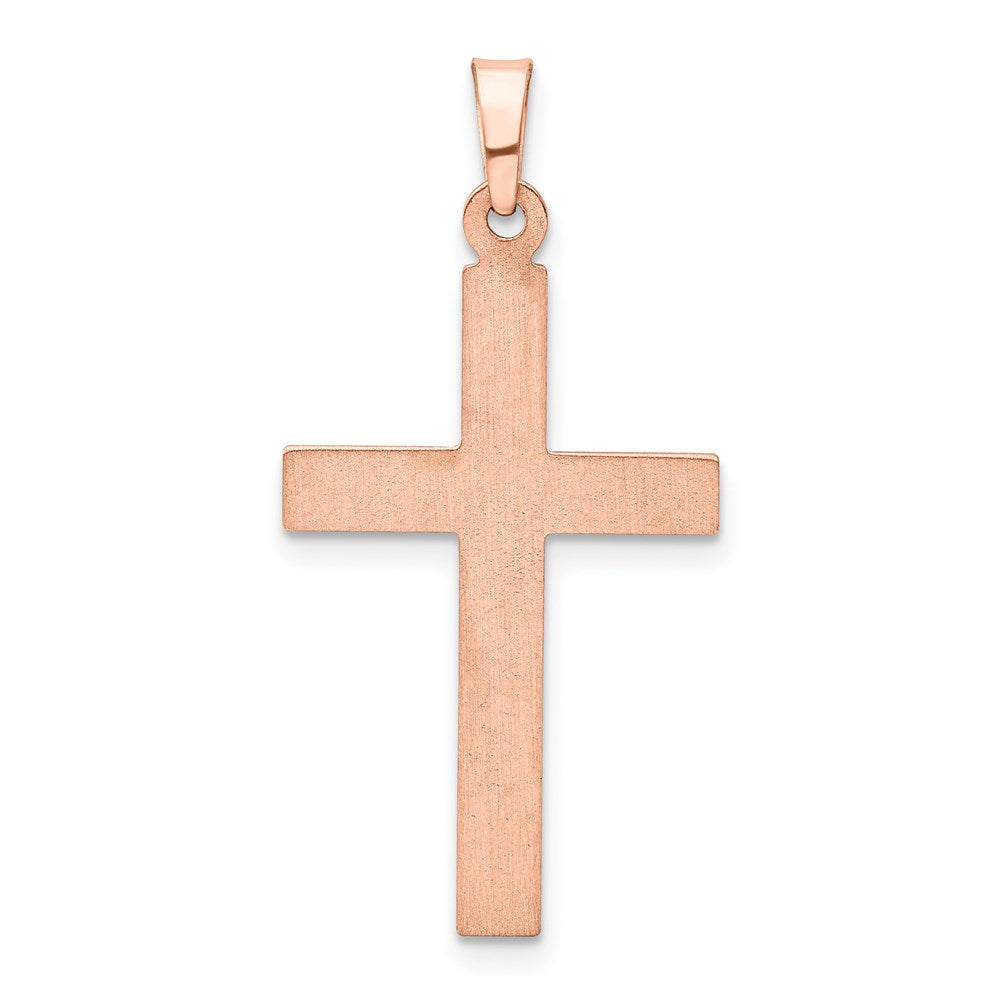 14K Roségold 14K Roségold Gebürstet und Poliert Hohl Kreuz Anhänger