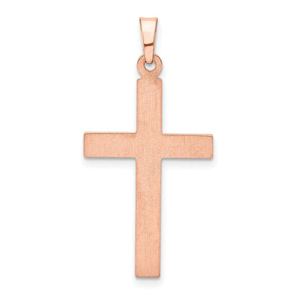 14K Roségold 14K Roségold Gebürstet und Poliert Hohl Kreuz Anhänger