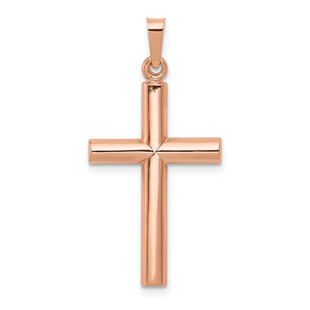 14K Roségold 14K Roségold Gebürstet und Poliert Hohl Kreuz Anhänger