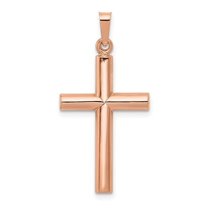14K Roségold 14K Roségold Gebürstet und Poliert Hohl Kreuz Anhänger