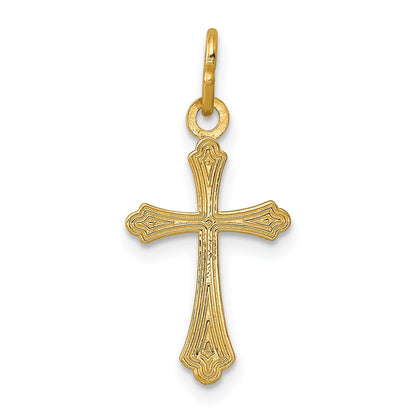 14K Gelbgold 14K Gold Poliert Klein Kreuz Anhänger