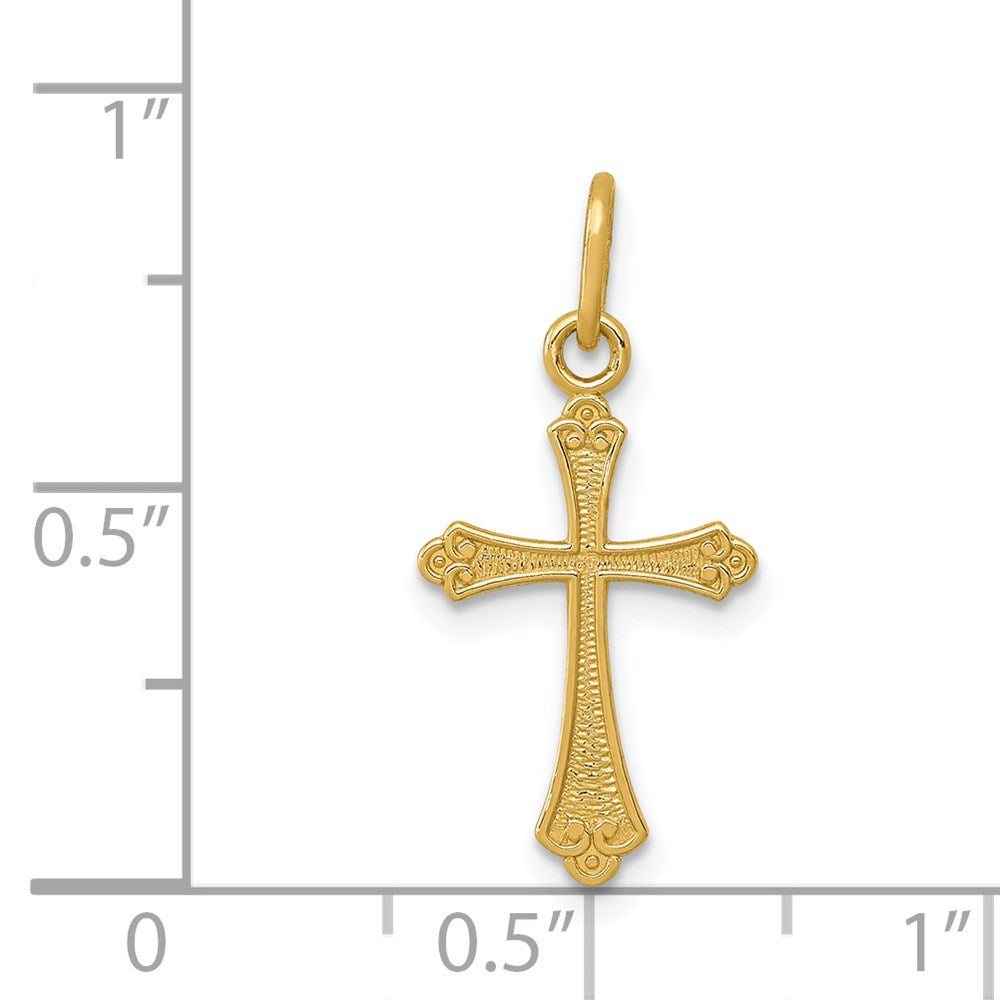 14K Gelbgold 14K Gold Poliert Klein Kreuz Anhänger