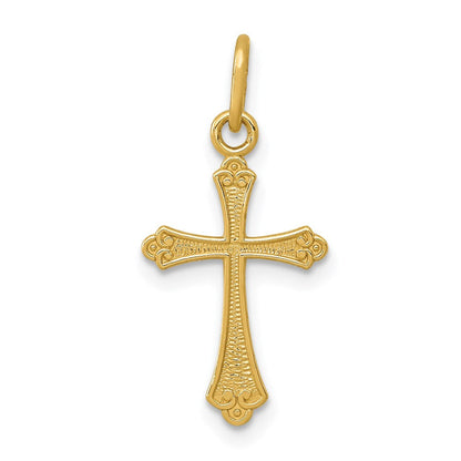 14K Gelbgold 14K Gold Poliert Klein Kreuz Anhänger