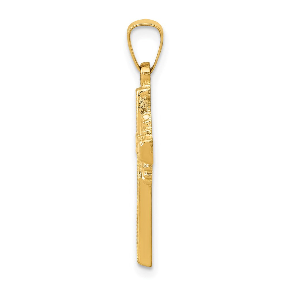14K Gelbgold 14K Poliert Keltisch Kreuz Anhänger