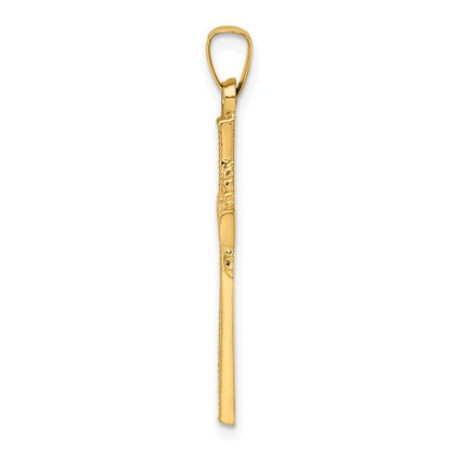 14K Gelbgold Polierter Keltischer Kreuz-Anhänger