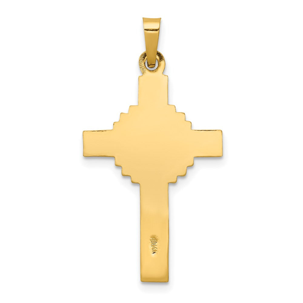 14K Gelbgold Polierter Keltischer Kreuz-Anhänger