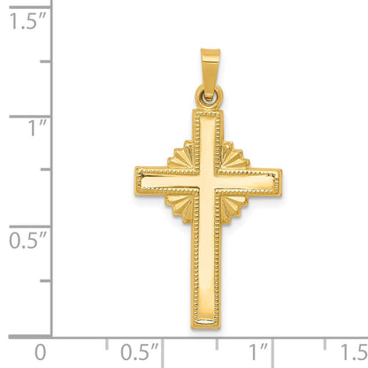 14K Gelbgold Polierter Keltischer Kreuz-Anhänger
