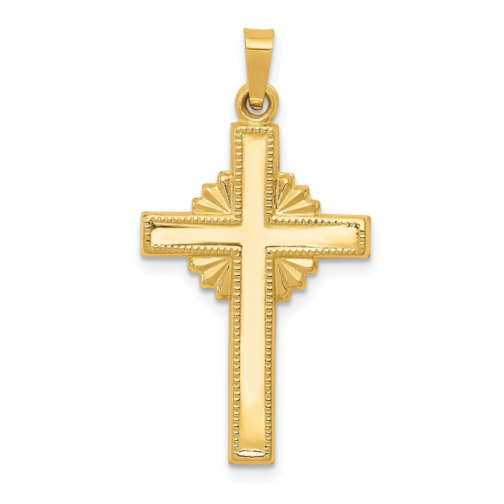 14K Gelbgold Polierter Keltischer Kreuz-Anhänger
