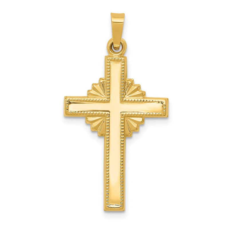 14K Gelbgold Polierter Keltischer Kreuz-Anhänger
