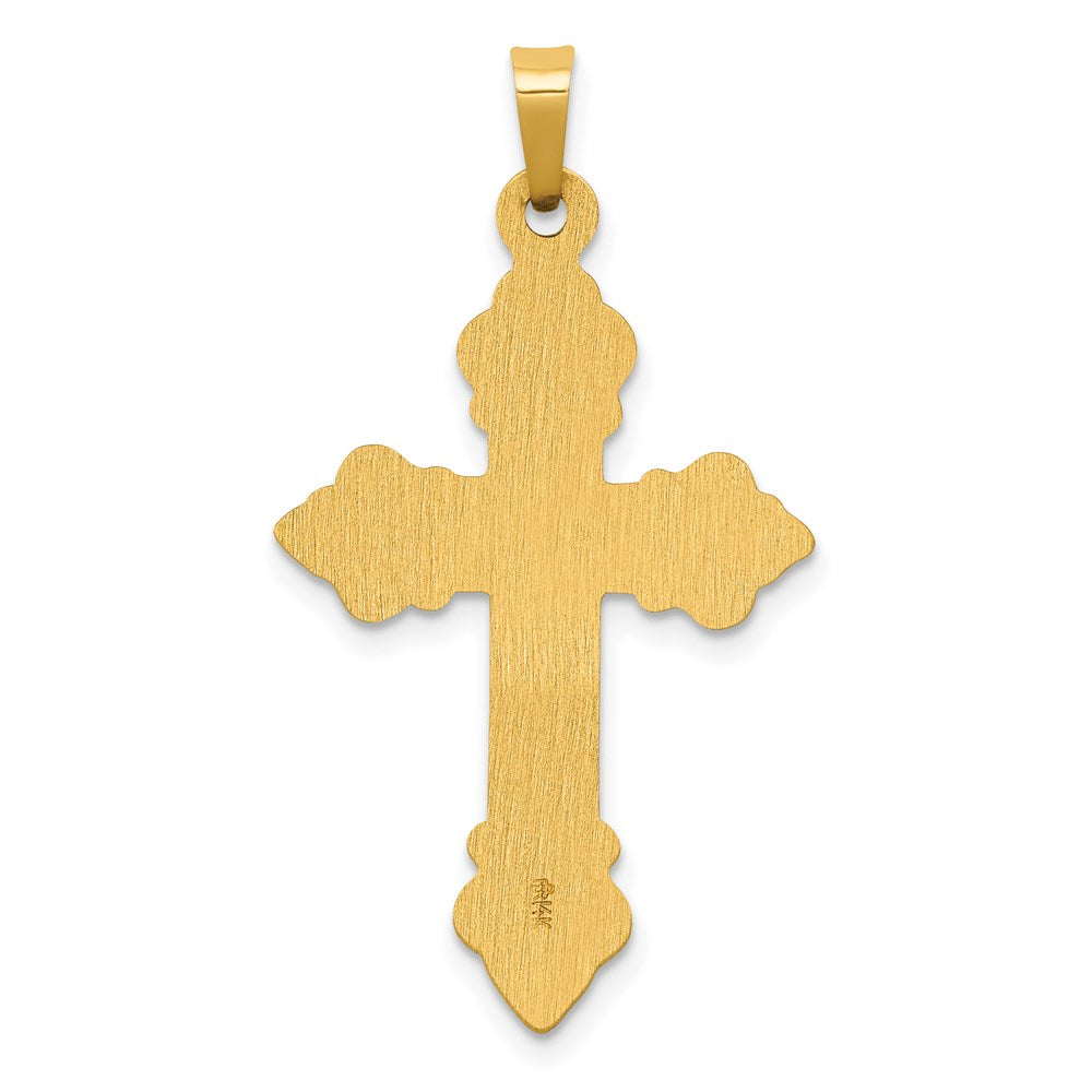14K Gelbgold Polierter Kleeblattkreuz-Anhänger