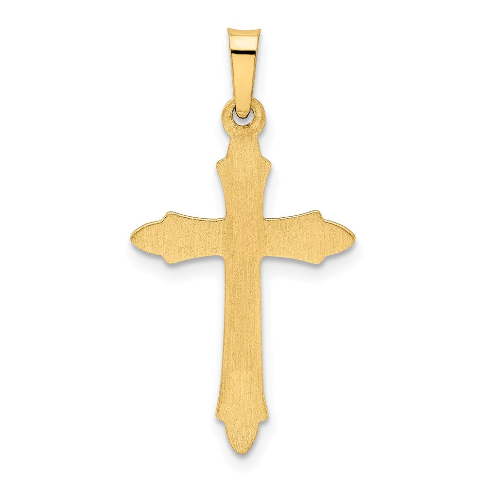 14K Gelbgold 14K Strukturiert und Poliert Passion Kreuz Anhänger