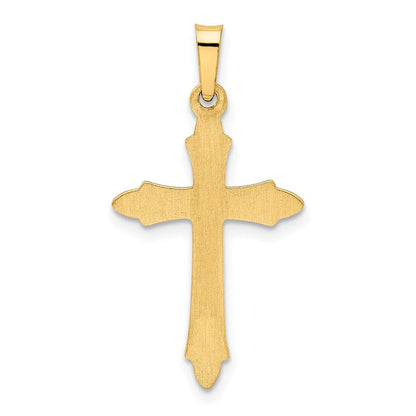 14K Gelbgold 14K Strukturiert und Poliert Passion Kreuz Anhänger