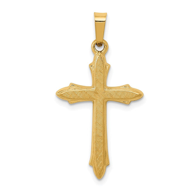 14K Gelbgold 14K Strukturiert und Poliert Passion Kreuz Anhänger