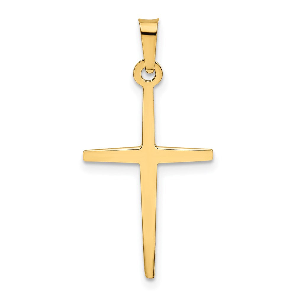 14K Gelbgold Polierter Lateinischer Kreuz-Anhänger