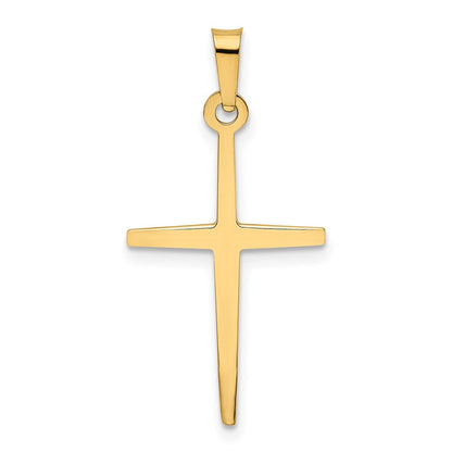 14K Gelbgold Polierter Lateinischer Kreuz-Anhänger