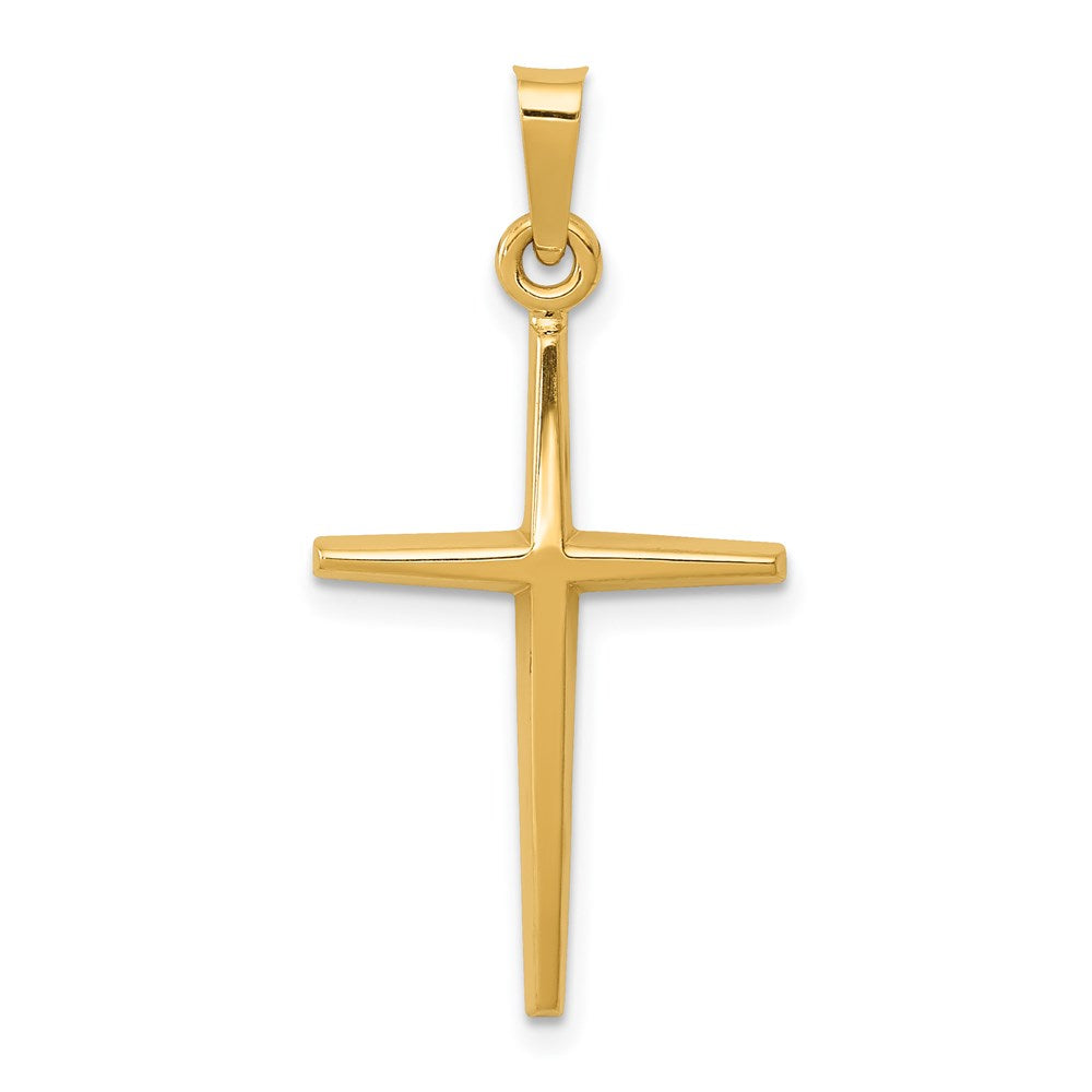 14K Gelbgold Polierter Lateinischer Kreuz-Anhänger