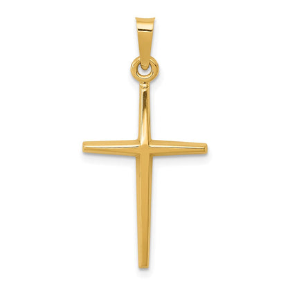 14K Gelbgold Polierter Lateinischer Kreuz-Anhänger