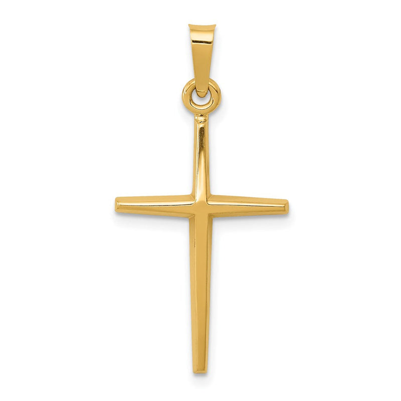14K Gelbgold Polierter Lateinischer Kreuz-Anhänger