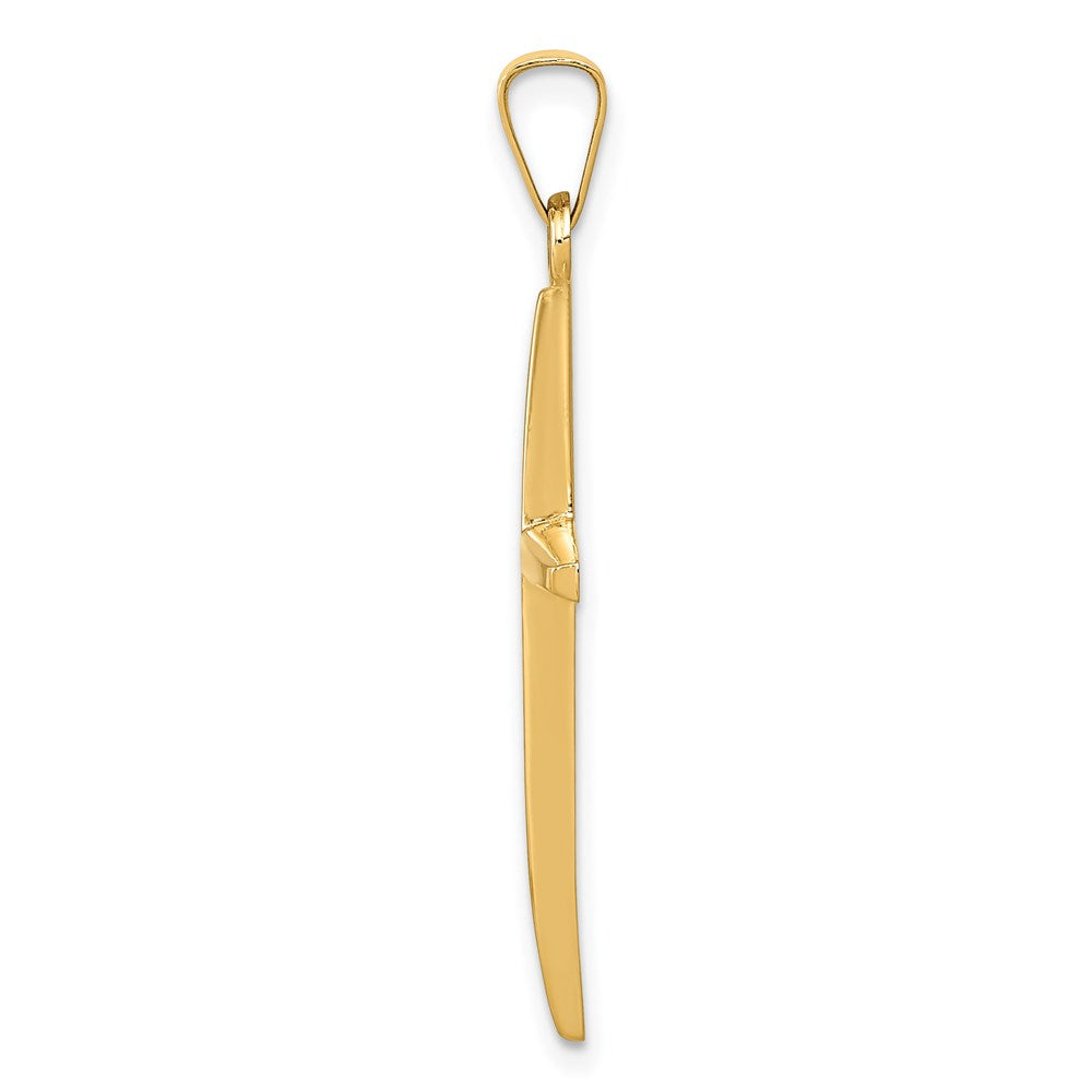 14K Gelbgold Polierter Lateinischer Kreuz-Anhänger