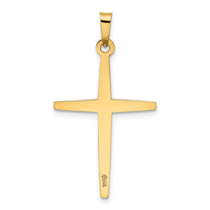 14K Gelbgold Polierter Lateinischer Kreuz-Anhänger