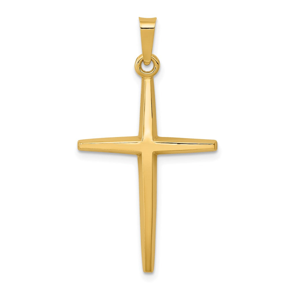 14K Gelbgold Polierter Lateinischer Kreuz-Anhänger
