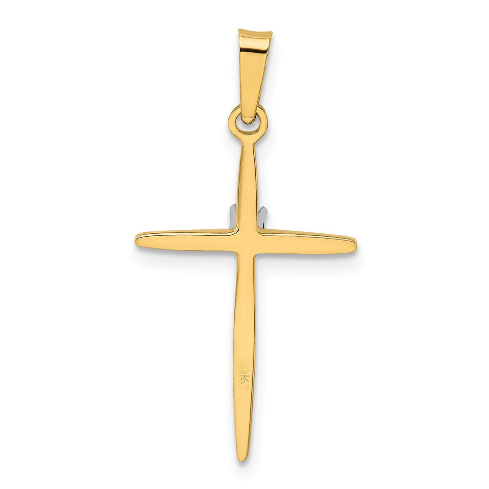 14K Diamant Kreuzanhänger „Passion" poliert
